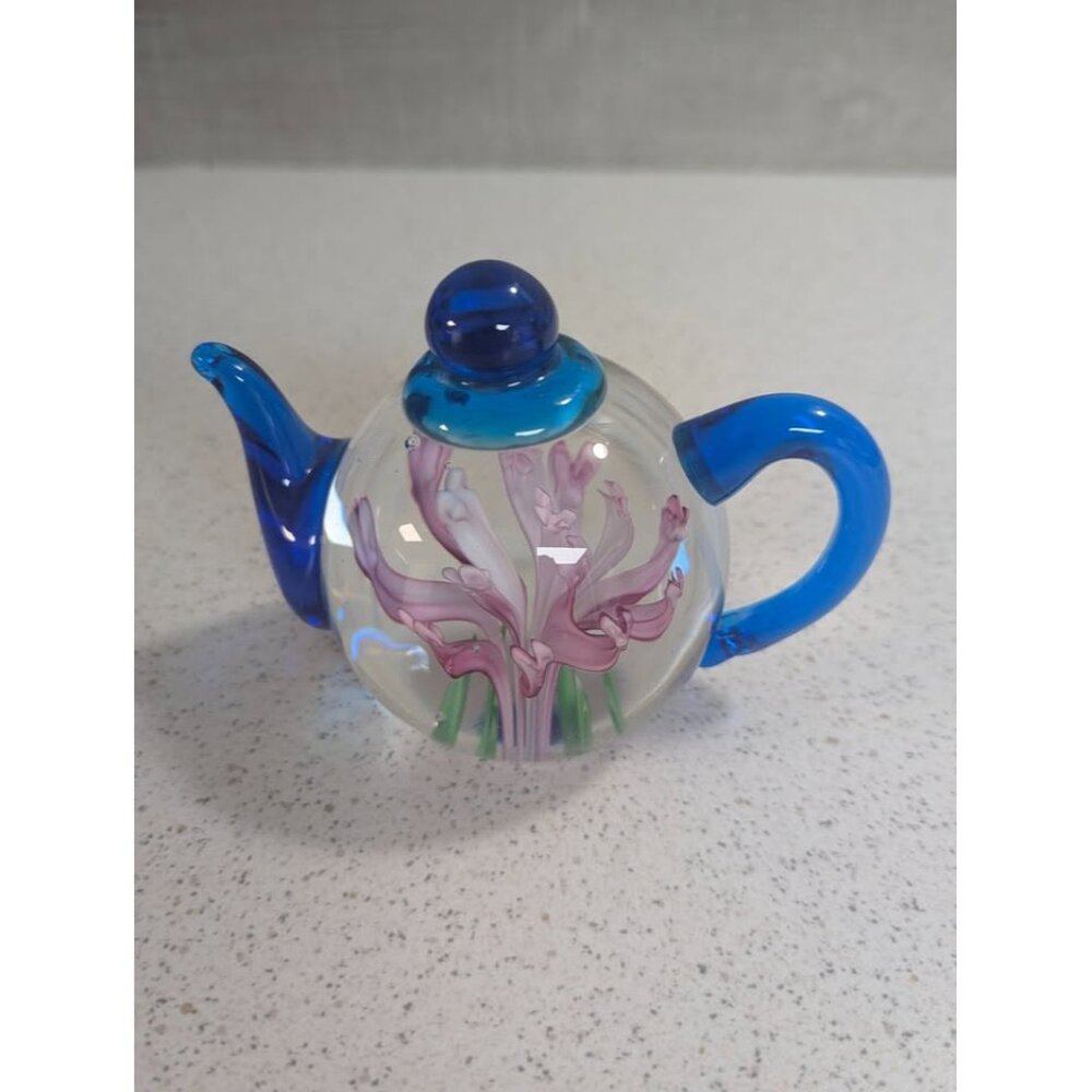 Edinburgh Glass Art Collection Teapot Paperweight